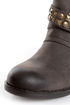 Dirty Laundry Showstopper Brown Studded Motorcycle Boots
