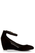 Envy Iris Black Suede D\'Orsay Wedges