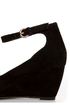 Envy Iris Black Suede D\'Orsay Wedges