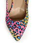 Fiebiger Tokyo Blue Dot Leopard Print Multicolored Pointed Heels