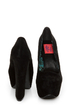 Fahrenheit Anne 08 Black Velvet Chunky Platform Heels