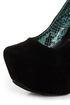 Fahrenheit Anne 08 Black Velvet Chunky Platform Heels