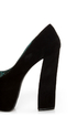 Fahrenheit Anne 08 Black Velvet Chunky Platform Heels