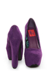 Fahrenheit Anne 08 Purple Velvet Chunky Platform Heels
