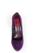 Fahrenheit Anne 08 Purple Velvet Chunky Platform Heels