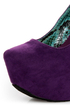 Fahrenheit Anne 08 Purple Velvet Chunky Platform Heels