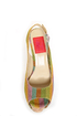 Fahrenheit Anne 22 Green Canvas Striped Platform Sandals