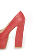 Fahrenheit Anne 24 Red Coral Snakeskin Peep Toe Platform Heels