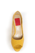 Fahrenheit Anne 24 Yellow Snakeskin Peep Toe Platform Heels