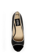 Fahrenheit Anne 41 Black Velvet Cap-Toe Platform Heels