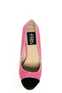 Fahrenheit Anne 41 Fuchsia and Black Cap-Toe Platform Heels