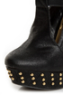 Fahrenheit Bar 05 Black Studded T-Strap Platform Heels