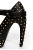 Fahrenheit Bar 05 Black Studded T-Strap Platform Heels