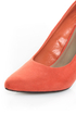 Fahrenheit CR-01 Coral Velvet Pointed Pumps