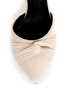 Fahrenheit CR-03 Beige Velvet Pointed D-Orsay Pumps
