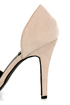 Fahrenheit CR-03 Beige Velvet Pointed D-Orsay Pumps