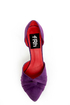 Fahrenheit CR-03 Purple Velvet Pointed D-Orsay Pumps