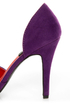 Fahrenheit CR-03 Purple Velvet Pointed D-Orsay Pumps