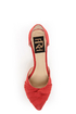 Fahrenheit CR-03 Red Velvet Pointed D-Orsay Pumps