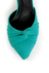 Fahrenheit CR-03 Teal Velvet Pointed D-Orsay Pumps