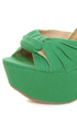 Fahrenheit Janne 06 Green Knotty Platform Wedges