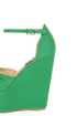 Fahrenheit Janne 06 Green Knotty Platform Wedges