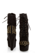 Fahrenheit Kristen 03 Black Studded Lace-Up Platform Booties