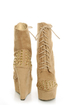 Fahrenheit Kristen 03 Taupe Studded Lace-Up Platform Booties