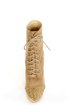 Fahrenheit Kristen 03 Taupe Studded Lace-Up Platform Booties