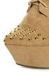 Fahrenheit Kristen 03 Taupe Studded Lace-Up Platform Booties
