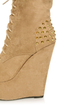Fahrenheit Kristen 03 Taupe Studded Lace-Up Platform Booties