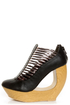 Fahrenheit Lolita 05 Black & Bronze Strappy Cutout Wedge Booties