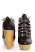 Fahrenheit Lolita 05 Black & Bronze Strappy Cutout Wedge Booties
