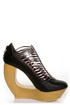 Fahrenheit Lolita 05 Black & Bronze Strappy Cutout Wedge Booties