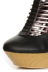 Fahrenheit Lolita 05 Black & Bronze Strappy Cutout Wedge Booties