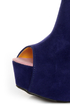 Fahrenheit Mica 01A Blue Velvet Peep Toe Shootie Wedges