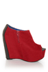 Fahrenheit Mica 01A Red Velvet Peep Toe Shootie Wedges