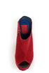 Fahrenheit Mica 01A Red Velvet Peep Toe Shootie Wedges