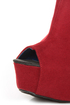 Fahrenheit Mica 01A Red Velvet Peep Toe Shootie Wedges
