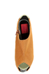 Fahrenheit Mica 01 Yellow-Orange Canvas Peep Toe Shootie Wedges