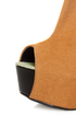 Fahrenheit Mica 01 Yellow-Orange Canvas Peep Toe Shootie Wedges
