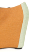 Fahrenheit Mica 01 Yellow-Orange Canvas Peep Toe Shootie Wedges