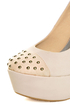Toi et Moi Nandi 01 Nude Blush Studded Cap-Toe Platform Pumps