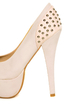 Toi et Moi Nandi 01 Nude Blush Studded Cap-Toe Platform Pumps