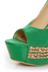 Toi et Moi Nandi 05 Green Suede Studded Platform Pumps