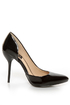 Fahrenheit Zara 01 Black Patent Pointed D\'Orsay Pumps