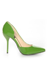 Fahrenheit Zara 01 Green Patent Pointed D\\\'Orsay Pumps