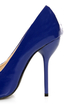 Fahrenheit Zara 02 Blue Patent Pointed Pumps