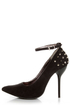 Fahrenheit Zara 06 Black Studded Pointed Pumps