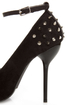 Fahrenheit Zara 06 Black Studded Pointed Pumps